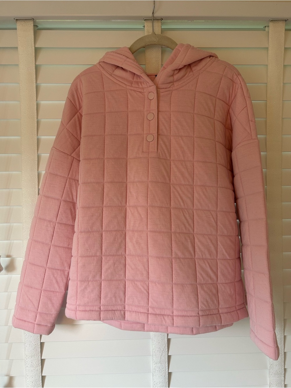 Gap Fit Quilted Pullover Hoodie Pink Small